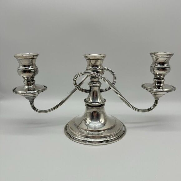 VintageSterling Silver Weighted 3 Light Candelabra Elegant Made in England